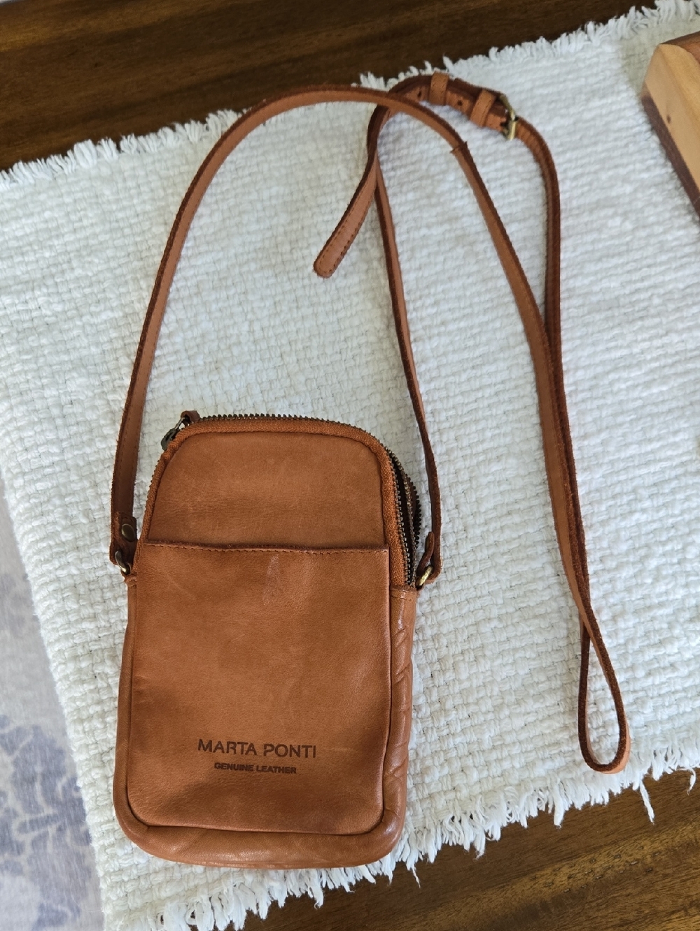 Genuine Leather Women's Crossbody Bag in Tan